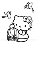 Hello Kitty kleurplaat 9